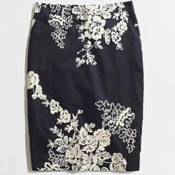 J. Crew Dresses & Skirts - NWT - J. Crew Mirabel Pencil Skirt in Embroidered